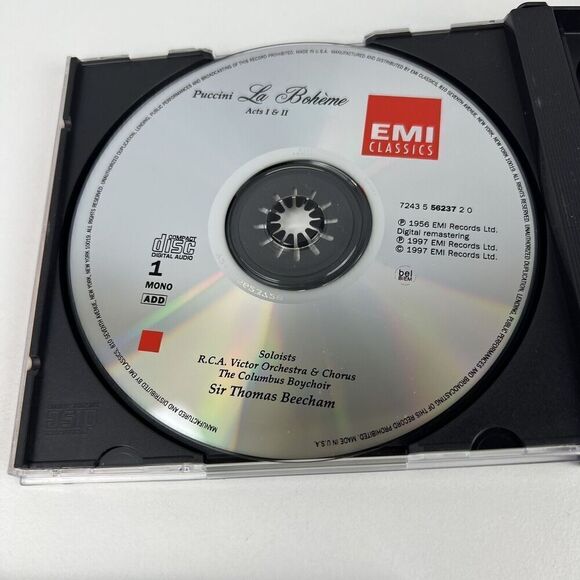 puccini: La Boh%C2%8Aeme De Los Angleles Bj%C3%B6rling 2 CD 1997 EMI Music - Picture 2 of 7